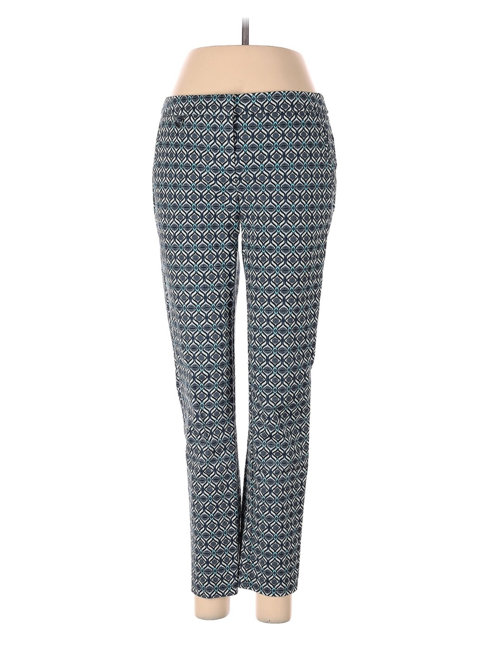 Adrianna Papell Tailored and Slim Straight Women’s Pants - Blue Geometric
